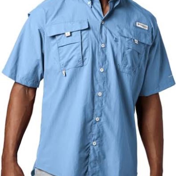 Columbia Men's PFG Bahama II Short Sleeve Utility Shirt, Size L - Picture 1 of 15
